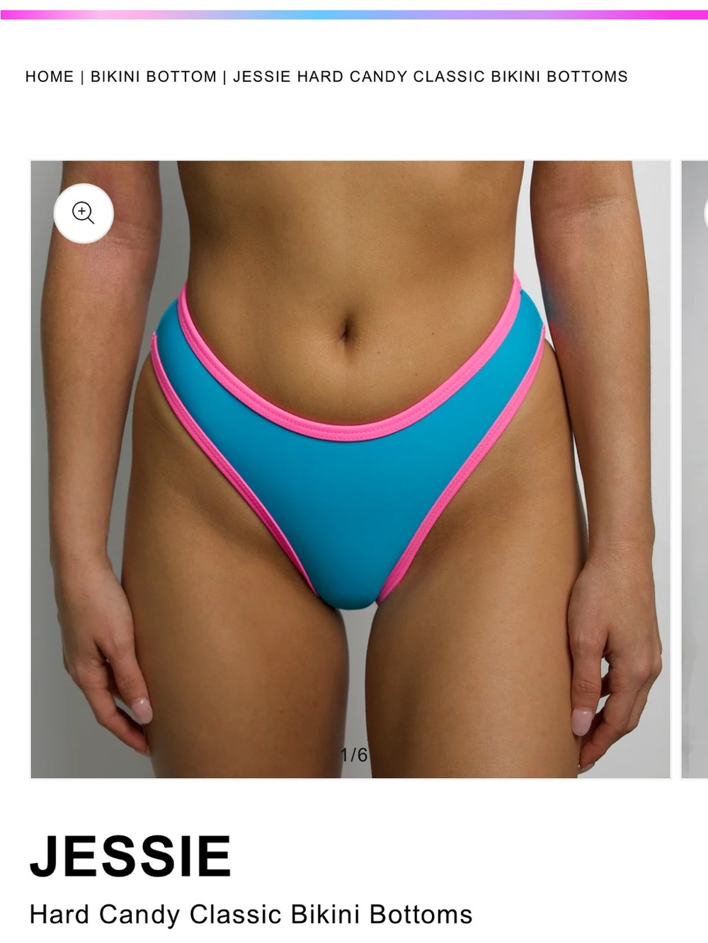 Hard Candy Jessie Bikini Bottoms — Teal with Hot Pink Trim